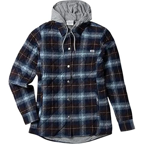 Dickies Women's Plus Flannel Hooded Shirt Jacket Cover