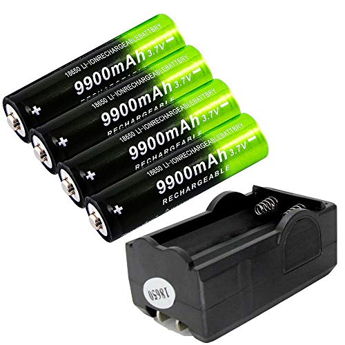 4pcs 9900mAh Powerful 18650 Batteries 3.7v Li-ion Rechargeable Battery for Torch Light Flashlight