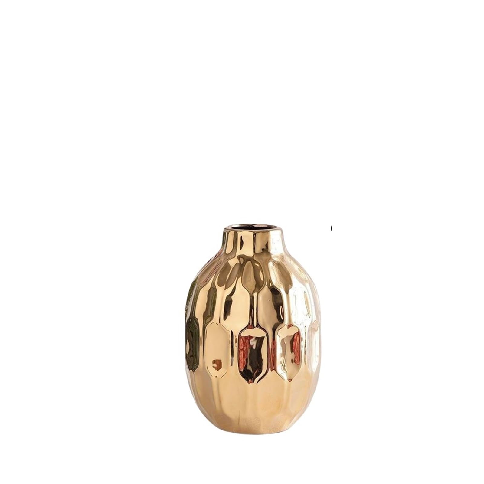 Geometric vase Electroplated Ceramic Geometric Vase Tabletop Decor Ornament Flower Arrangement Living Room Aesthetic Decoration flowers(Color01-c)