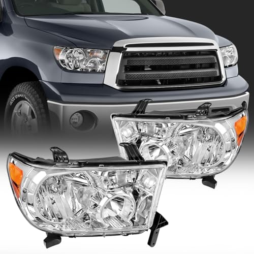 ADCARLIGHTS Compatible with 2007 2008 2009 2010 2011 2012 2013 Toyota Tundra (W/o Headlight Leveling Models)/2008-2017 Toyota Sequoia Headlights (12-14 Models Without Headlight Washer)