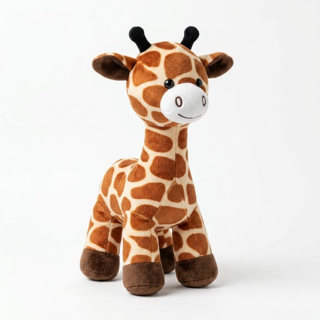 Giraffe Plush Toy Soft Stuffed Animal for Kids, Toddlers, and Infants, Playroom Decor Item, Brown and Cream Spotted, Interactive Playtime Companion, Child-Friendly Fabric Construction Cute Soft Toys-image-32