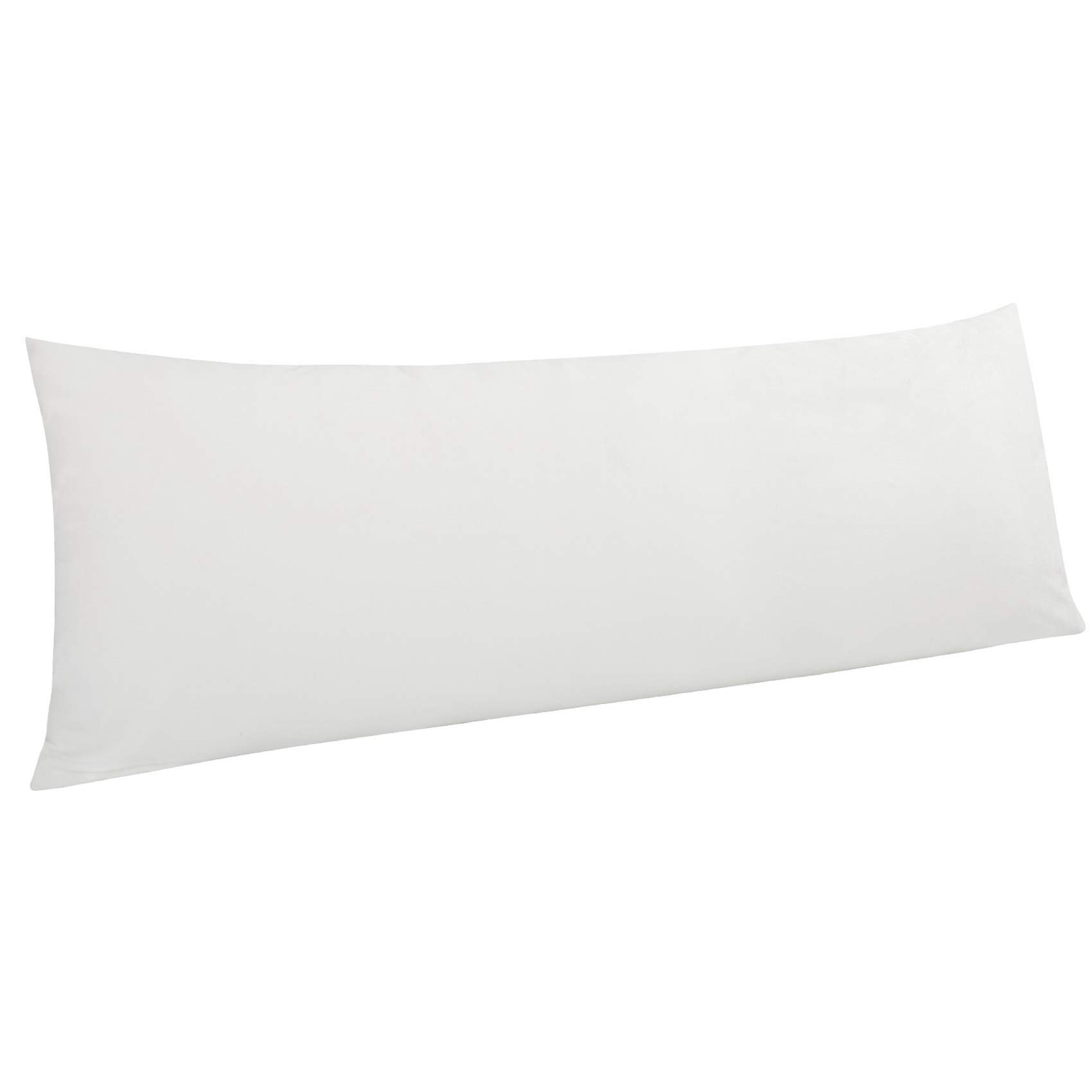 NTBAY Velvet Body Pillow Cover, 20 x 54, Zipper, White