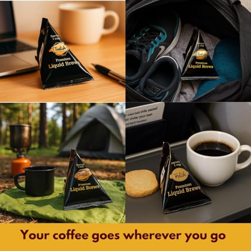Image of Trelish Coffee Concentrate - Hazelnut | Single Servings | Coffee decoction |Perfect for Hot or Iced Instant Coffees, Sugar Free, Shelf Stable, No Refrigeration, Travel Friendly | 24 servings - 360ml
