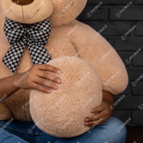 Image of 4 Feet Standing Teddy Bear Camel Color | 43 Inches Giant Soft Plush Teddy for Girls & Kids | Imported Premium Fabric Hugging Teddy Bear for Birthday, Anniversary & Valentine Gift
