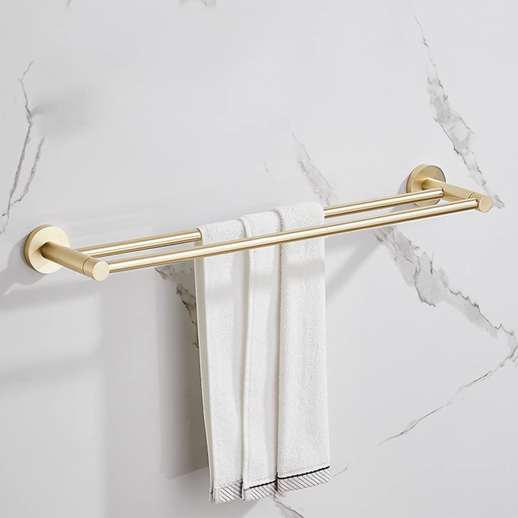 ISCBAFYX Toallero de Mano, Soporte para Toallas de baño, Barra de Toalla de Oro Cepillado, Barra de Toalla de Mano de latón montada en la Pared, Soporte para Toallas de baño, paños de Cocina,