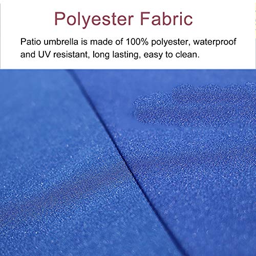 Parasol de jardin double toit 2,3m imperméable pour table et terrasse extérieure - 6