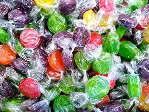 Assorted Fruit Buttons - 2 Lbs Of Bulk Individually Wrapped Cherry Orange Lemon Sour Apple Grape Hard Candy #TOP2