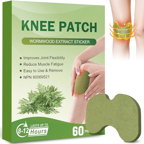 60Knee Patches Warming Herbal Heat Patches with Wormwood Extract for Knee Shoulder Neck Back 60 Count