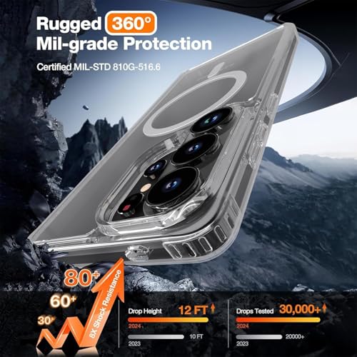 Image of Xmon Hybrid Shockproof Case for Samsung Galaxy S26 Ultra 5G, MagSafe Compatible, Transparent Hard PC Back Bumper, Slim Protective Phone Cover
