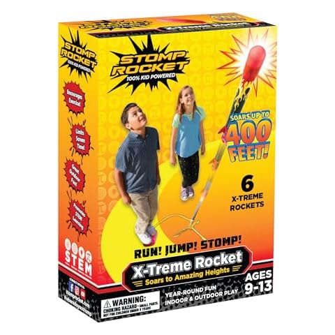 Stomp Rocket Super High-Performance X-Treme Rocket Launcher for Kids Soars Up to 400 Feet - 6 Rockets - Fun Outdoor Toys for Boys & Girls - STEM Foam Blaster - Ages 9 and Up Cover