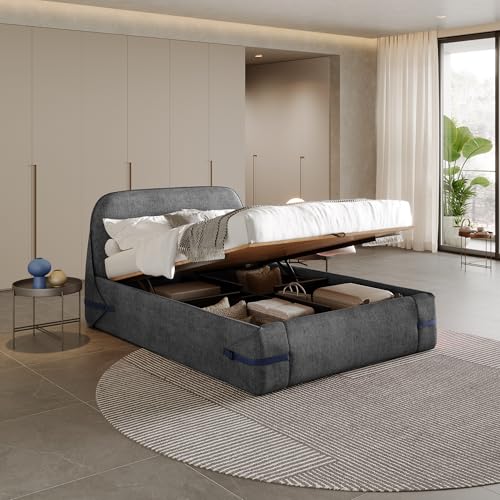 Image of Wakefit Hibernis Queen Size Hydraulic Storage Upholstered Bed