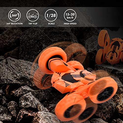 Peradix RC Remote Control Stunt Car, Electric 4WD Cars 360°Off Road Acrobatic Rotation Vehicle, 2.4GHz High Speed Racing Slot Car Toys for Boys Girls(Battery and USB Charging Cable Included) - Thumbnail 6