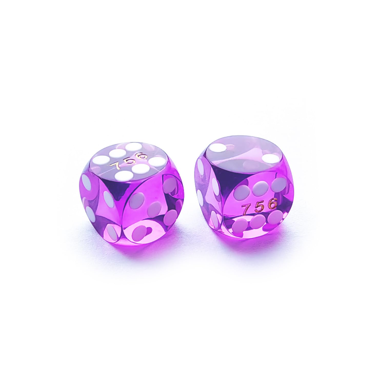 Bescon Dice Professional Small Precision Dice 12.7mm (1/2 inch) with Random Serial Number, Mini Precision Cut Dice 12.7MM Gem Purple