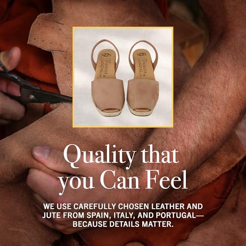Image of Espadrilles Wedges for Women, Dressy Soft Leather Peep Toe Womens Espadrille Sandals, Comfortable Casual Summer Slip On