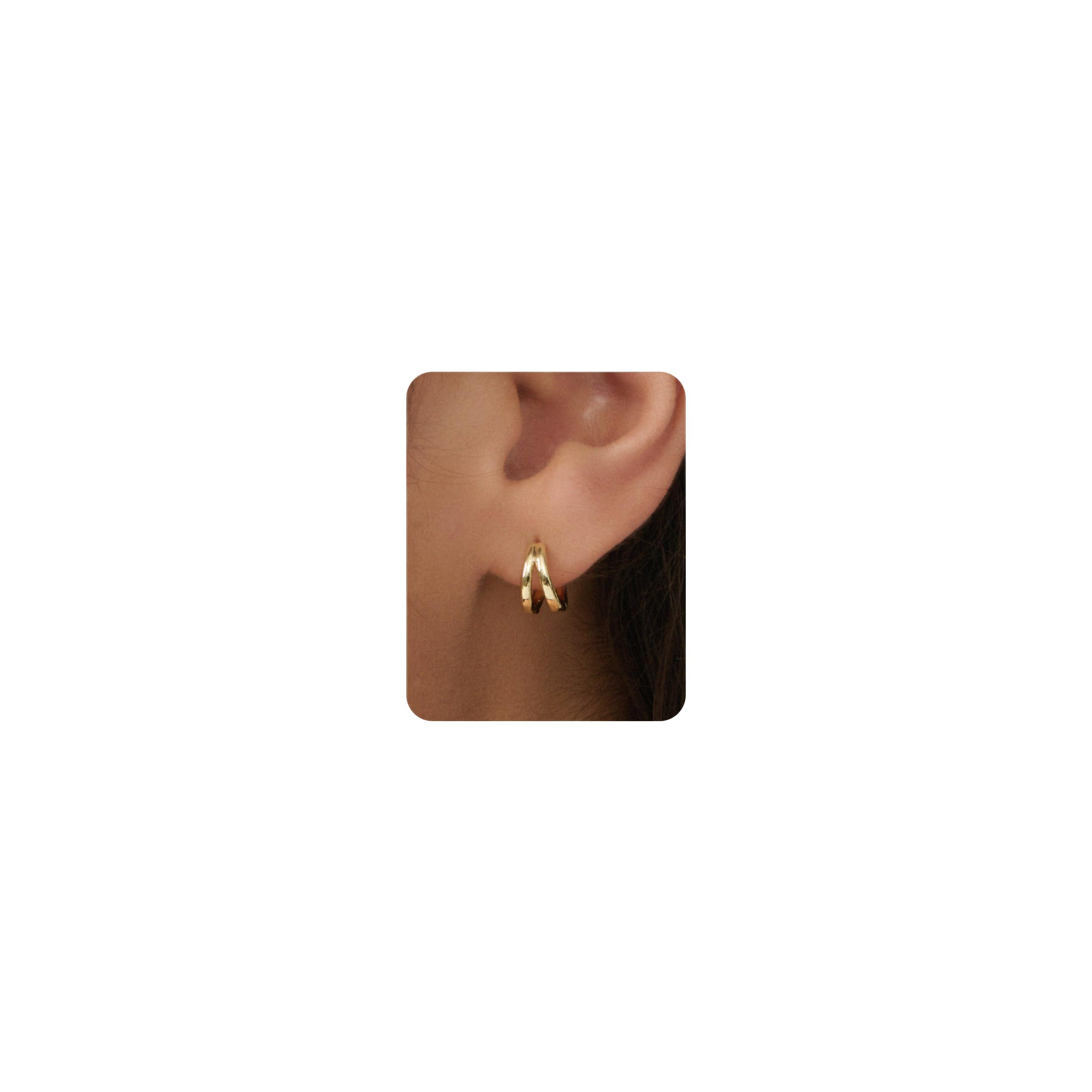 PRTGL Creolen Gold – 14K Vergoldet oder Weißgold Silber Kleine Creolen Damen Blumen-, Herz-, Schmetterlings-, Sonnen-, Split- und Quadrat-Design Zierliche Hoop Ohrringe Damen
