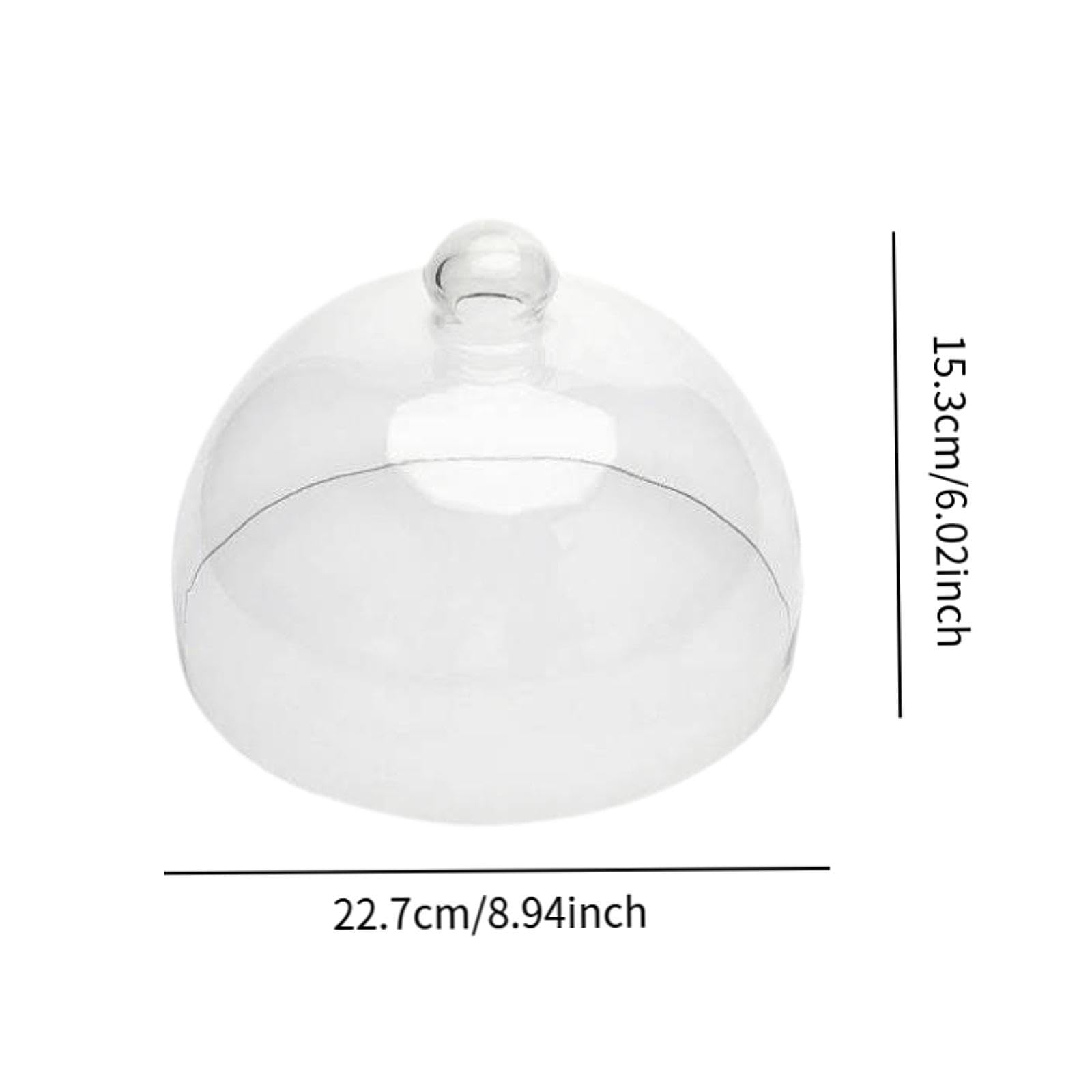 Tapa Transparente para Pasteles, Campana de Exhibición para Pasteles, Tapa Decorativa Transparente para Pasteles, Cúpula para Alimentos, Ideal para Fi, 15.3x22.7cm