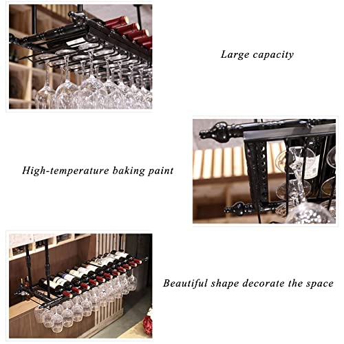 Étagère de plafond industrielle pour bar avec support à verres - 5