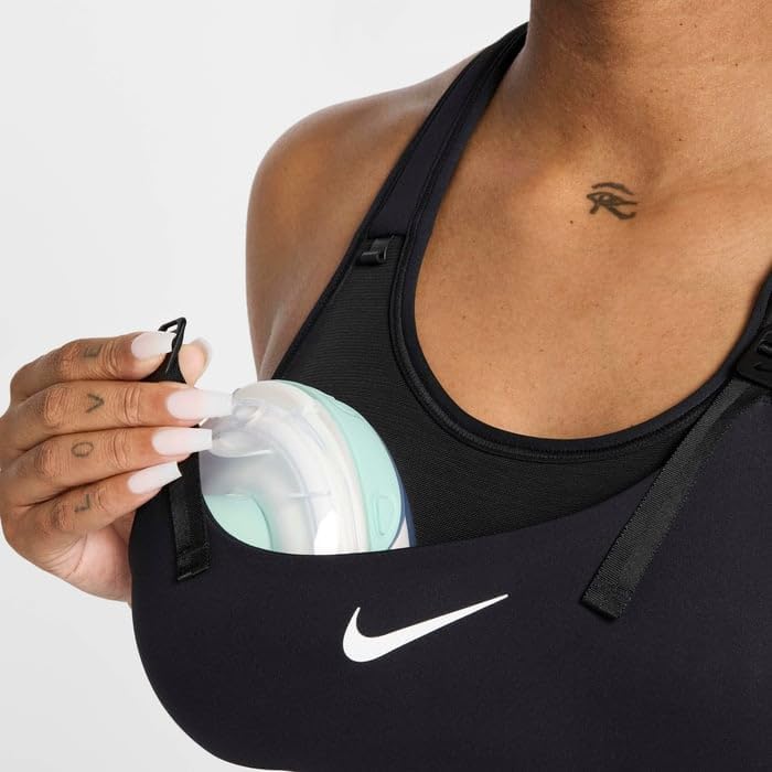 Nike (M Swoosh Women's Nursing and Wearable Pump-Compatible Sports Bra (Maternity), Black, Small