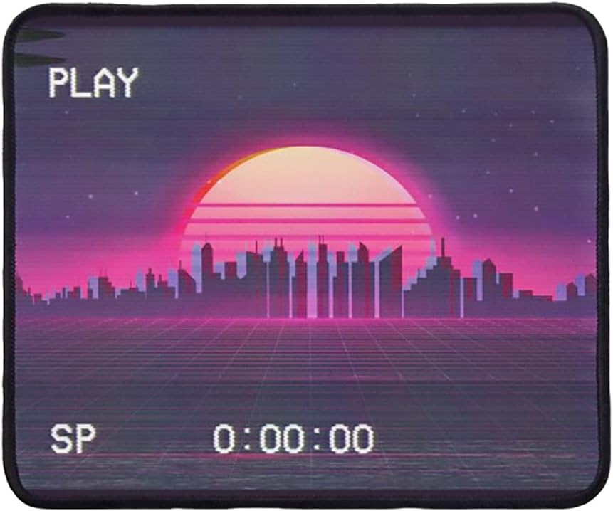 Retrowave VHS Mouse Pad Computer Mouse Mat Desk Accessories 9.5"x8" Color:Retrowave VHS