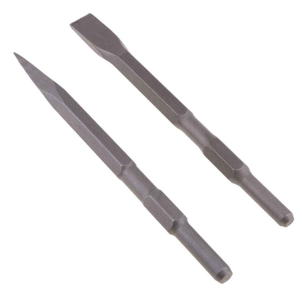 17mm Ciseau à Pointe Hexagonale et Ciseau Plat pour Marteau électrique, Pic électrique