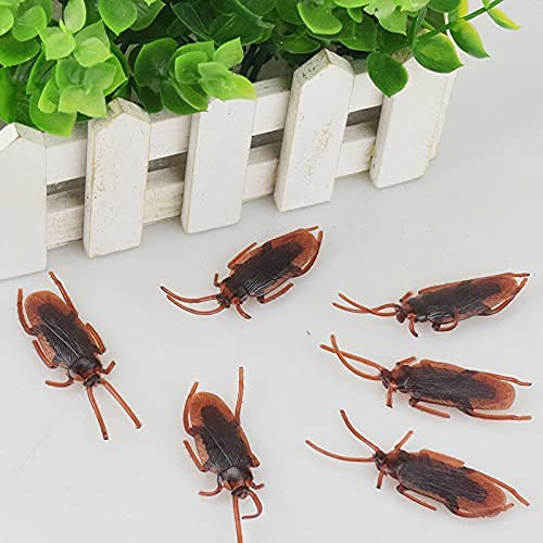 Ksquares Prank Fake Roaches, Favorite Trick Joke Toys Look Real, Scary Insects Realistic Plastic Bugs, Novelty Cockroach For Party, Christmas, Halloween #TOP6