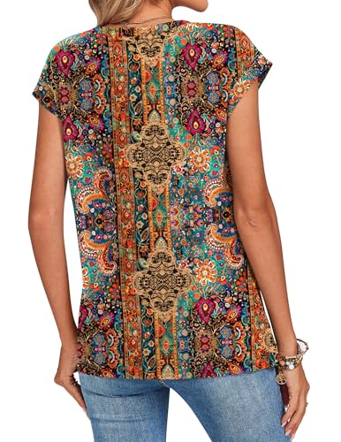 Image of Zeagoo Womens Tops Summer Casual Cap Sleeve Tshirts Shirts Business Dressy Spring Fashion Outfits Trendy Clothes