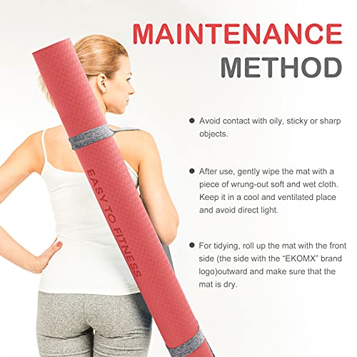 Ekomx Extra Large Yoga Mat For Women & Men(72"X 48"X6Mm), Non Slip, Non-Toixc, Wide Tpe Workout Mat With Strap,Exercise & Fitness Mat For All Barefoot Yoga,Pilates Mats For Home Gym,Stretch #TOP5