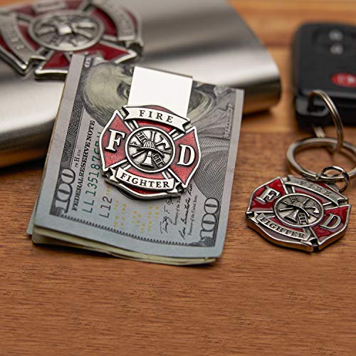 Firefighter Money Clip | Durable Money Holder | Intricately Crafted Metal Pewter Alma Mater Inlay4