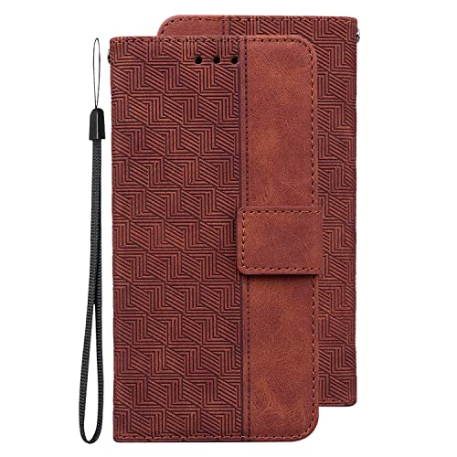 Pochette de Téléphone en Cuir pour Samsung Galaxy J2 Core,Coque Motif Géométrique en Relief Antichoc Résistant aux Chocs Clapet,Solide Mince Etui Bourse...