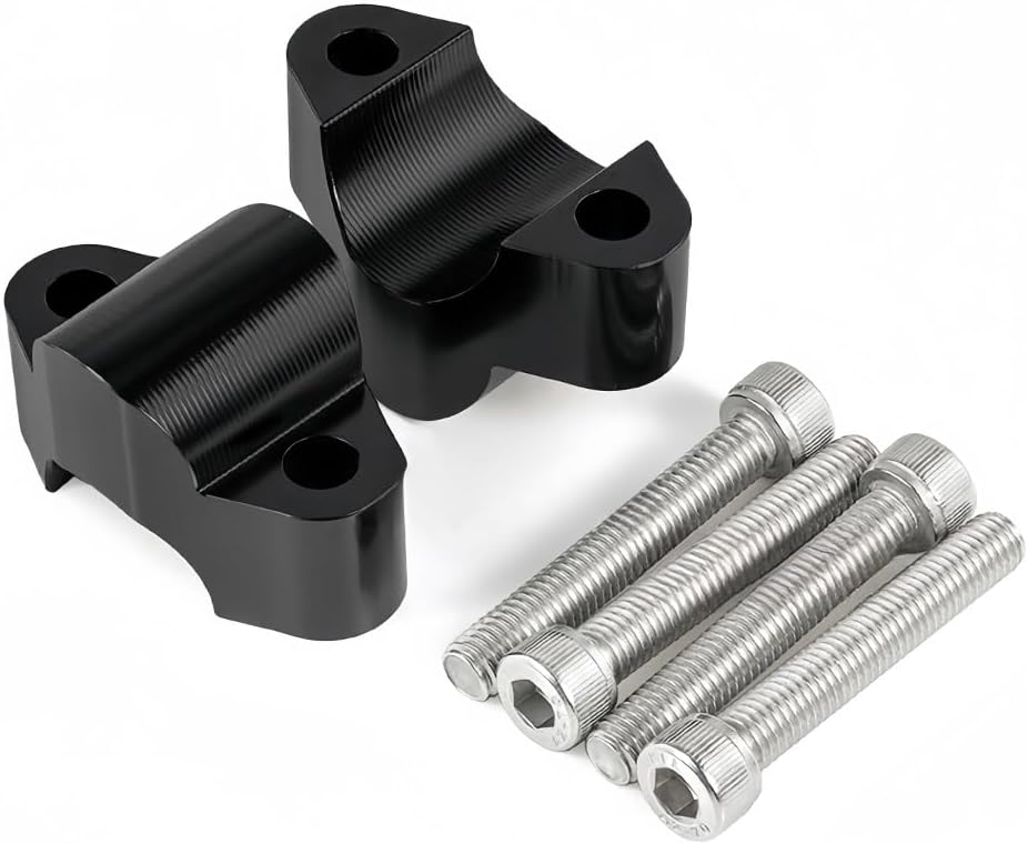 Motorcycle Handlebar Risers 3/4" Bar Clamp 1-1/8" for CFMOTO 800MT/IBEX 800 2021-2025 450MT/IBEX 450/800MT-X 2024-2025 CNC Aluminum Handle Bar Riser Adapter (Black)