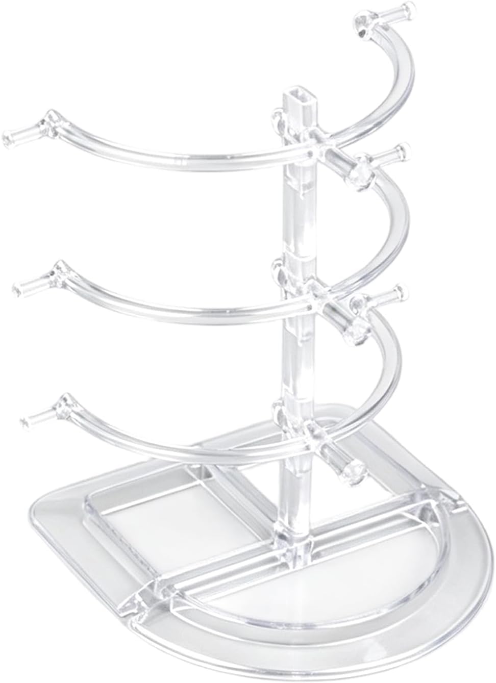 Glasses Organizer Stand, C | Clear Tabletop Sunglasses Rack, Curved Rests Hold Eyewear for Dresser, Work Desk, or Counter