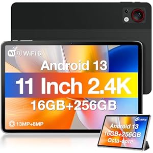 DOOGEE T30S 2024 Newest Tablet 11” Android 13 16GB+256GB/1TB TF Octa-Core, 2.4K Display, 8580mAh, 4G-LTE Android Tablet, Bluetooth 5.0+2.4G/5G WiFi Tablet, 13MP+8MP, GPS, Type-C, Metal Body – Black