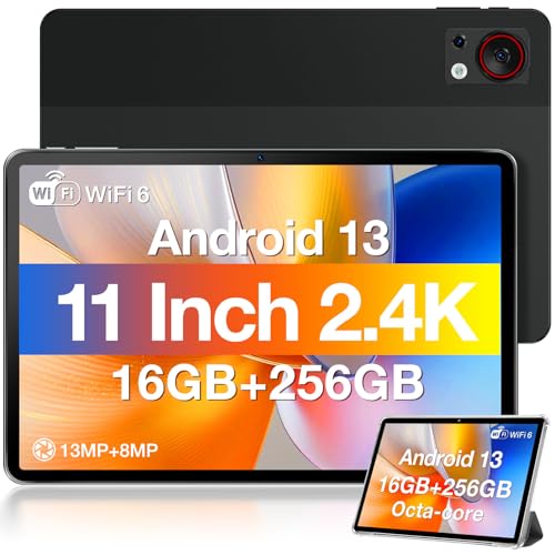 DOOGEE T30S 2024 Newest Tablet 11” Android 13 16GB+256GB/1TB TF Octa-Core, 2.4K Display, 8580mAh, 4G-LTE Android Tablet, Bluetooth 5.0+2.4G/5G WiFi Tablet, 13MP+8MP, GPS, Type-C, Metal Body – Black