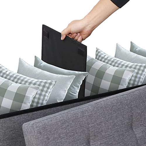 image for SUPER DEAL 43 Inches Storage Ottoman Bench Folding Footrest with Padde