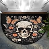 Paillasson demi-rond : notre paillasson d'intérieur mesure 61 x 91,4 cm et mesure 1 cm d'épaisseur, avec un design discret pour que les portes ne se coincent pas. Son motif imprimé élégant complète la plupart des styles de décoration