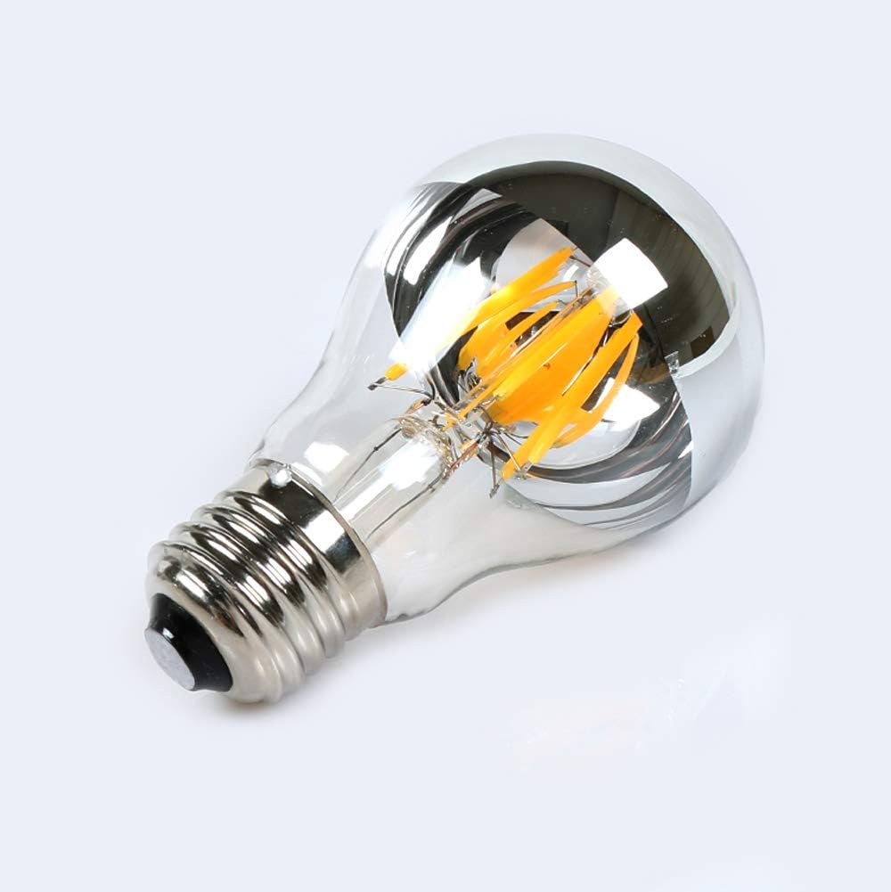 Dgyao Half Chrome Light Bulb Dimmable LED Filament Vintage Bulb with Mirror 4W(40W Equivalent) A60 E26 Medium Base Warm White 2700K