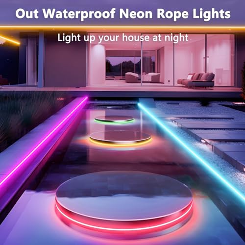 Cinta LED Neon RGB 32.8 pies con control remoto y App miniatura 7