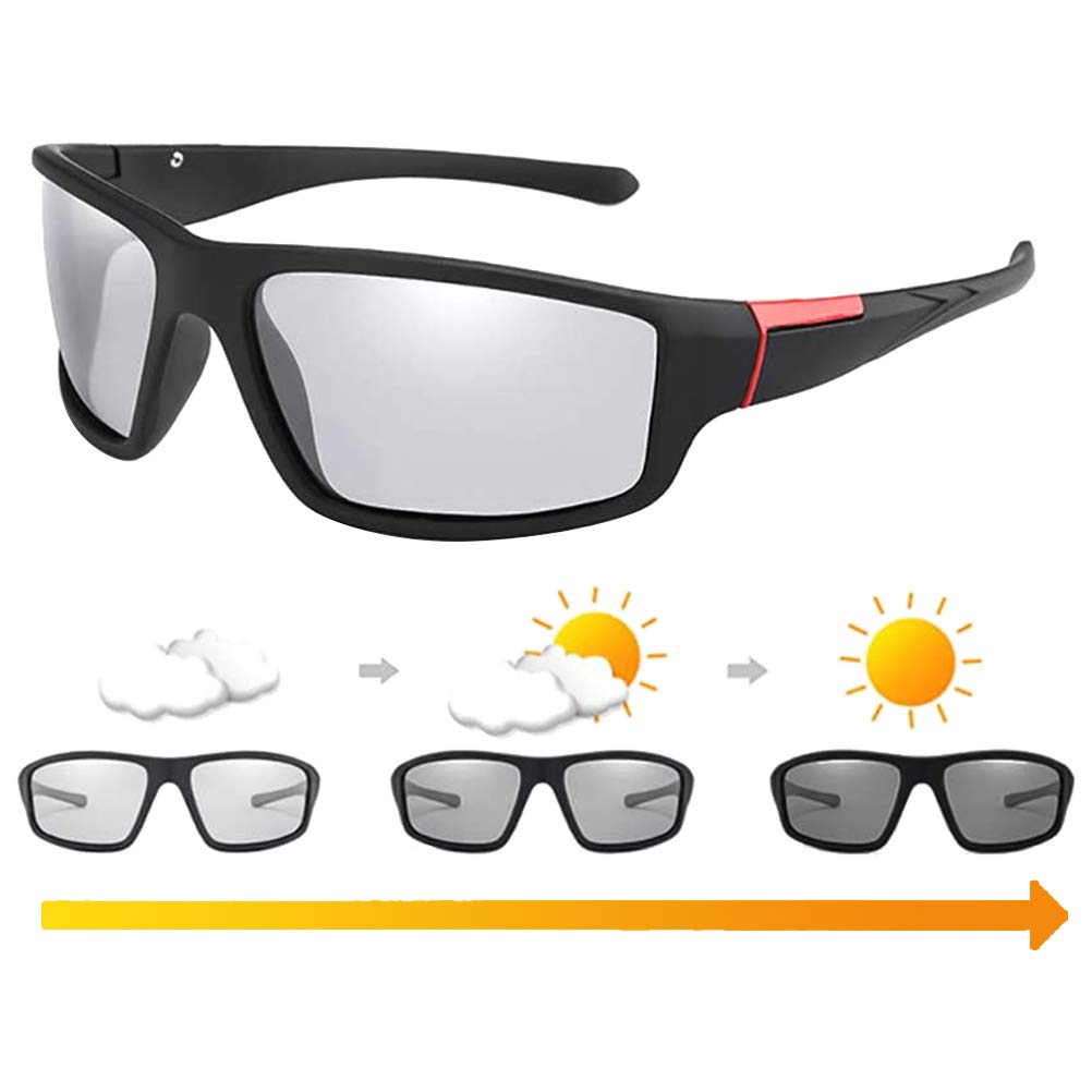 Yoohh Gafas de sol fotocromáticas polarizadas para hombre, protección UV400, gafas de sol deportivas al aire libre, conducción, ciclismo, golf, pesca, correr, vela, evitar que el sol se deslumbre