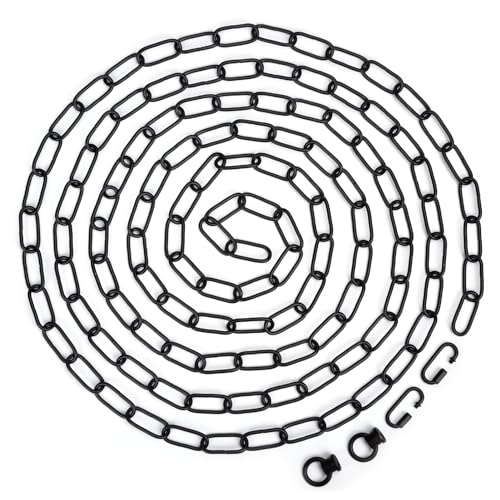 Image of Chandelier Chain 6 /10 /15 Feet SANGLE SOPFFY Light Fixture Chain for Chandelier or Swag Light Fixtures,Lighting Chain Extension with Link Locks, Plant Hanging Chain(Black, 10 Feet)