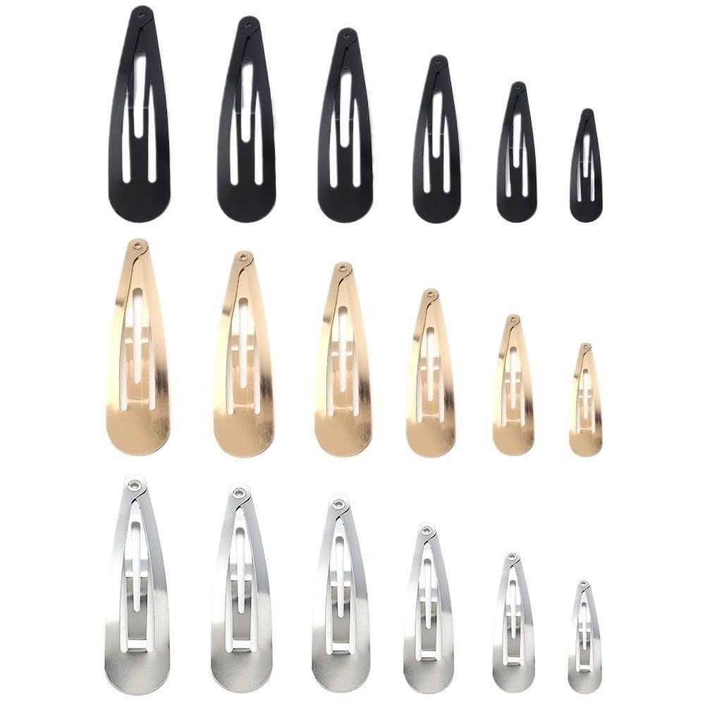 Barrettes à cheveux en métal, 50 pièces, 30/40/50/60/70/80mm, épingles(KC Gold,80mm)