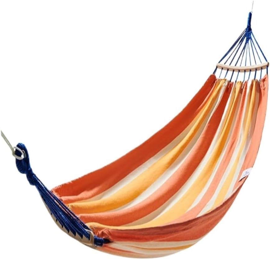 Hammock Double Hammock Outdoor Camping Single and Double Hammock Canvas Anti-Rollover Swing Adult Dormitory Hanging Chair Hammock Outdoor(Orange)
