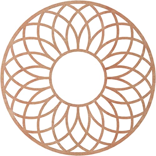 Image of Ekena Millwork 40 inchOD x 13 5 /8 inchID x 3 /8 inchT Cannes Wood Fretwork Pierced Ceiling Medallion, Cherry