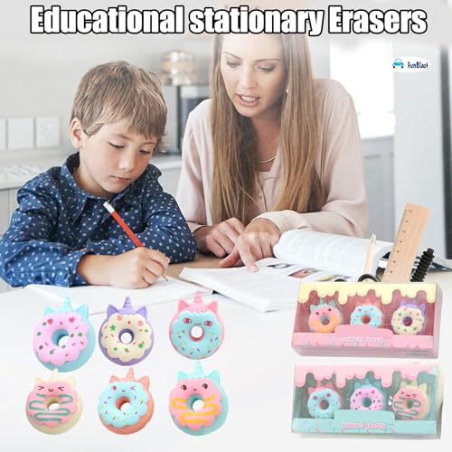 Image of FunBlast Unicorn Erasers - Pack of 6 Pcs; Kawaii Rubbers Kids, Students, Fancy Stationery Gift for Girls, Birthday Gift for Kids (Multicolor)