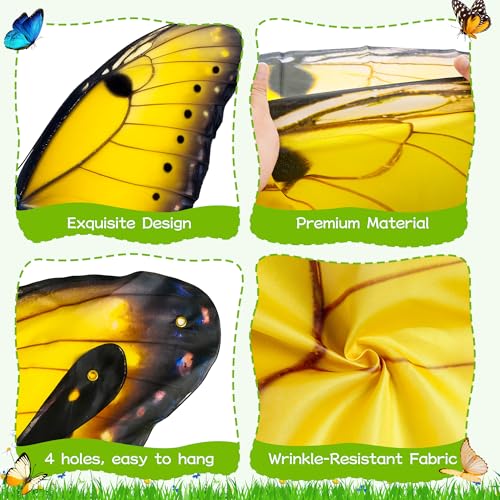 Decoración Fondo Mariposa Grande CHEPULA 70.8in x 62.9in Amarillo miniatura 3