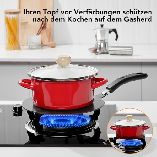 ACTIV CUISINE Induktion Adapterplatte 24 cm Induktionsadapterplatte mit abnehmbarem Griff Moka Induktionskochteller Adapter Edelstahl für die Verwendung von Kochgschirr auf Induktion, Schwarz
