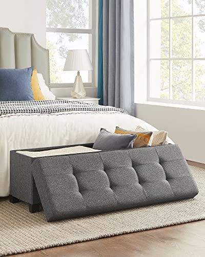 Songmics 43.3 Inches Storage Ottoman, Bedroom Bench With Storage, Foot Stool With Feet, Holds Up To 660 Lb, Dark Gray Ulsf018G01 #TOP1