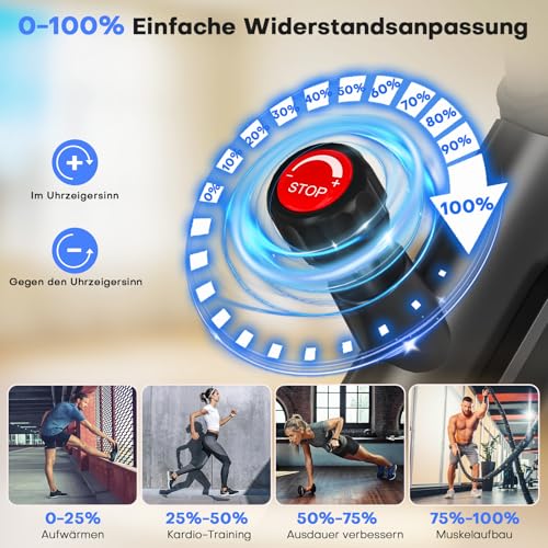 [UPGRADE] Heimtrainer Fahrrad mit APP, CHAOKE Hometrainer Fahrrad, Leises, Stufenlos Einstellbares Magnetsystem, Ergometer Heimtrainer mit LCD-Display, Indoor Fitnessbike für Zuhause, Bis 150KG