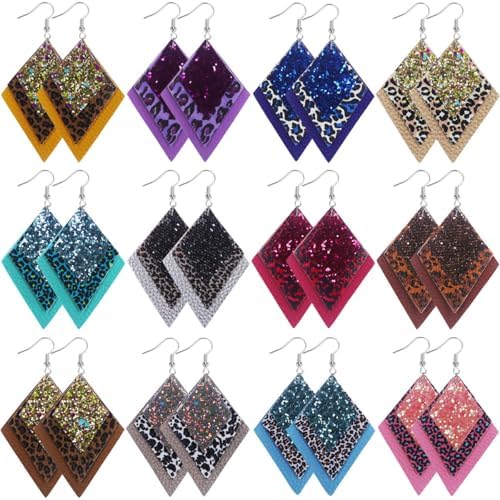 Layered Sequin and Leopard Print Earrings - Colorful and Vibrant Drop Accessory, Ideal for Party and Fashion Enthusiasts image 4