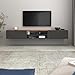WHOUS Mobile Porta TV Sospeso GARDA per Soggiorno con 2 Ante a Ribalta e 1 Ripiano Centrale, Mobile Tv a Parete per Salotto, 210x35x30 cm, Antracite Opaco e Rovere