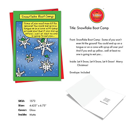 Nobleworks - Christmas Card With Envelope (4.63 X 6.75 Inch) - Cartoon Xmas Notecard Winter Holiday Card For Kids, Adults - Snowflake Bootcamp 1573 #TOP7